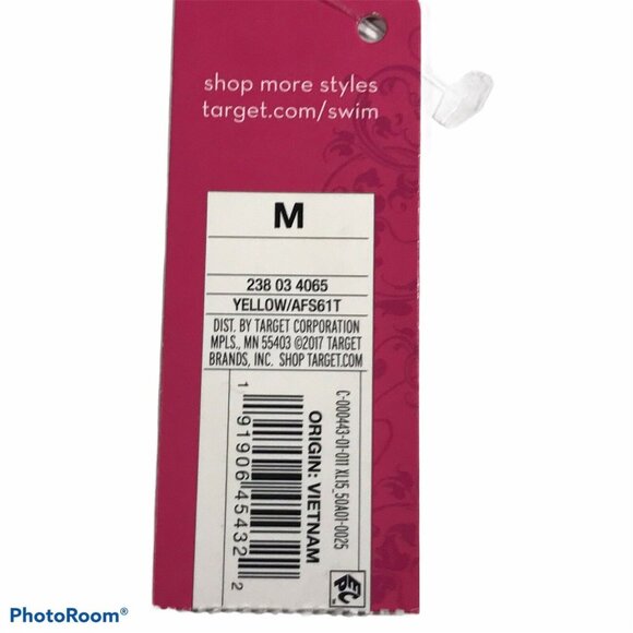 Xhilaration Womens Size Medium Swim Bikini Top Striped Yellow New With Tags - Picture 4 of 12